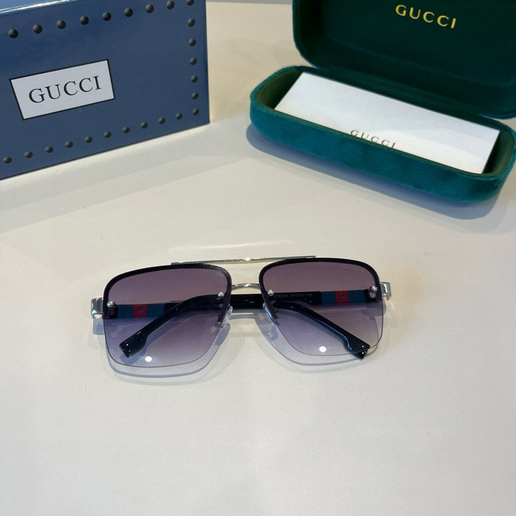 Gucci Metal Aviator Gray Lens Sunglasses for Men & Women - detail image 8