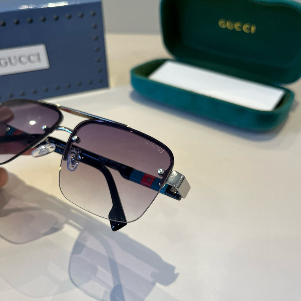 Gucci Metal Aviator Gray Lens Sunglasses for Men & Women - detail image 7