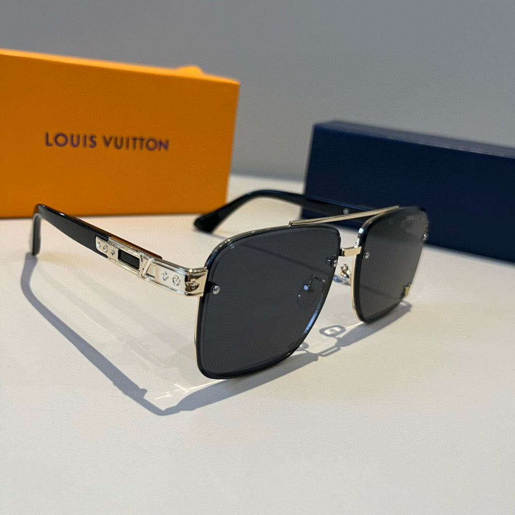 Louis Vuitton Metal Aviator Black Lens Sunglasses for Men & Women - 933799