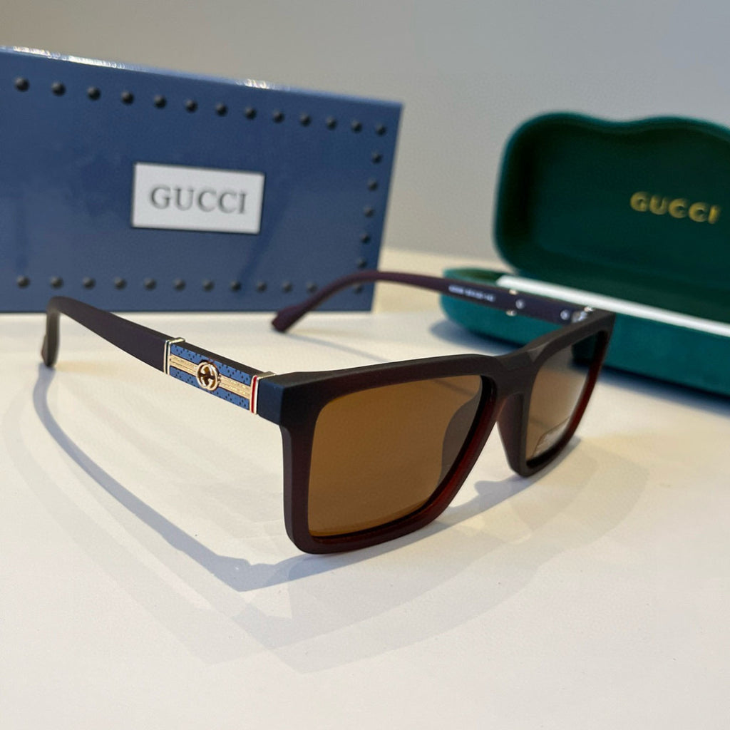 Gucci Metal Aviator Black Lens Sunglasses for Men & Women - 866931