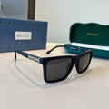 Gucci Metal Aviator Black Lens Sunglasses for Men & Women - 866932