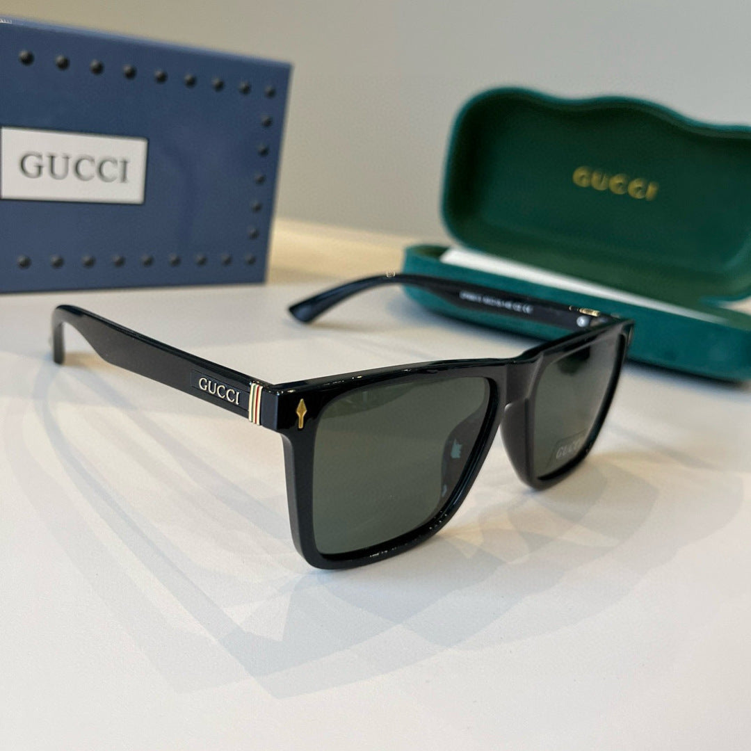 Gucci Metal Aviator Black Lens Sunglasses for Men & Women - 866940