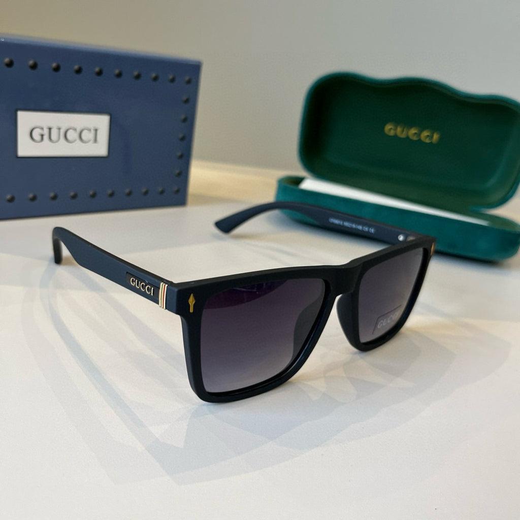 Gucci Metal Aviator Black Lens Sunglasses for Men & Women - 866941