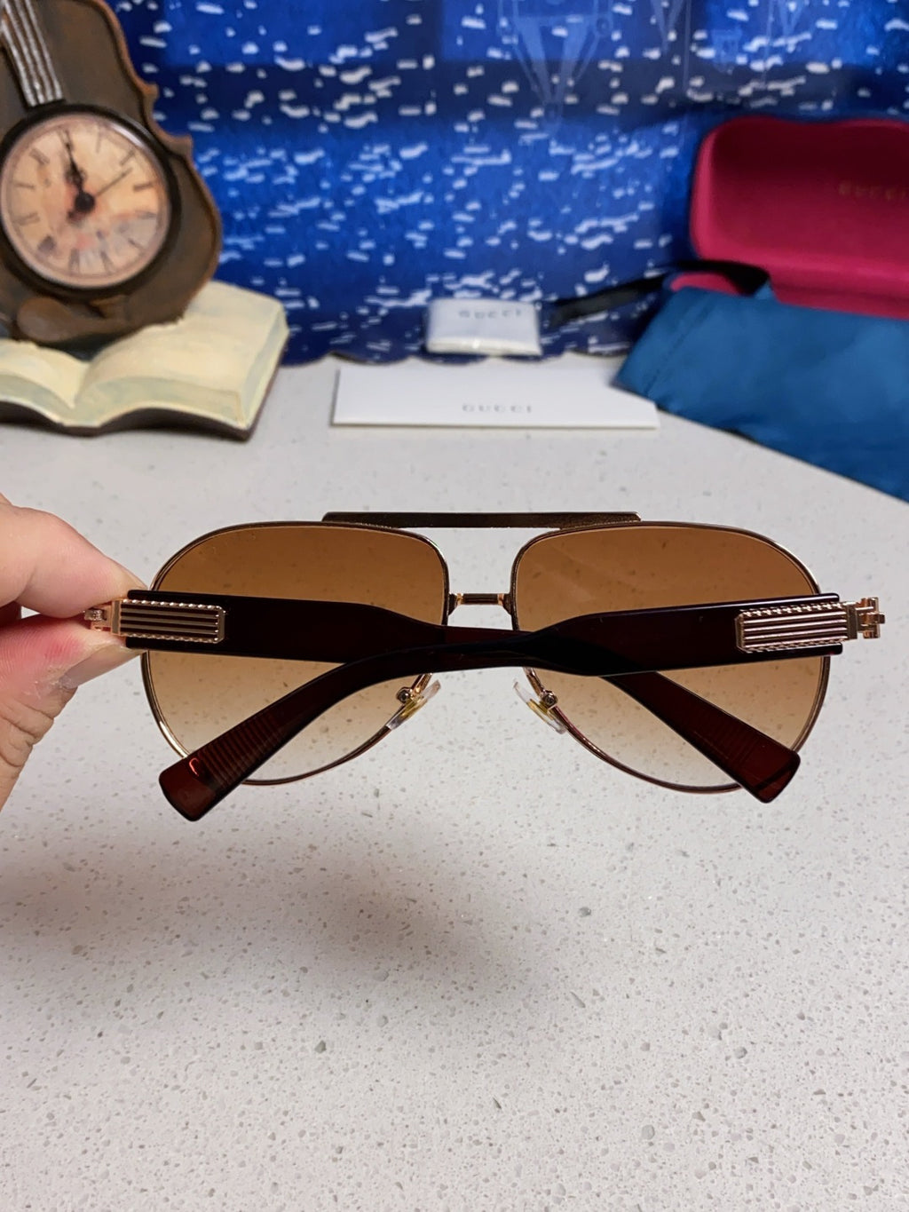 Gucci Aviator Brown Lens Sunglasses for Men & Women - 997534 - detail image 5