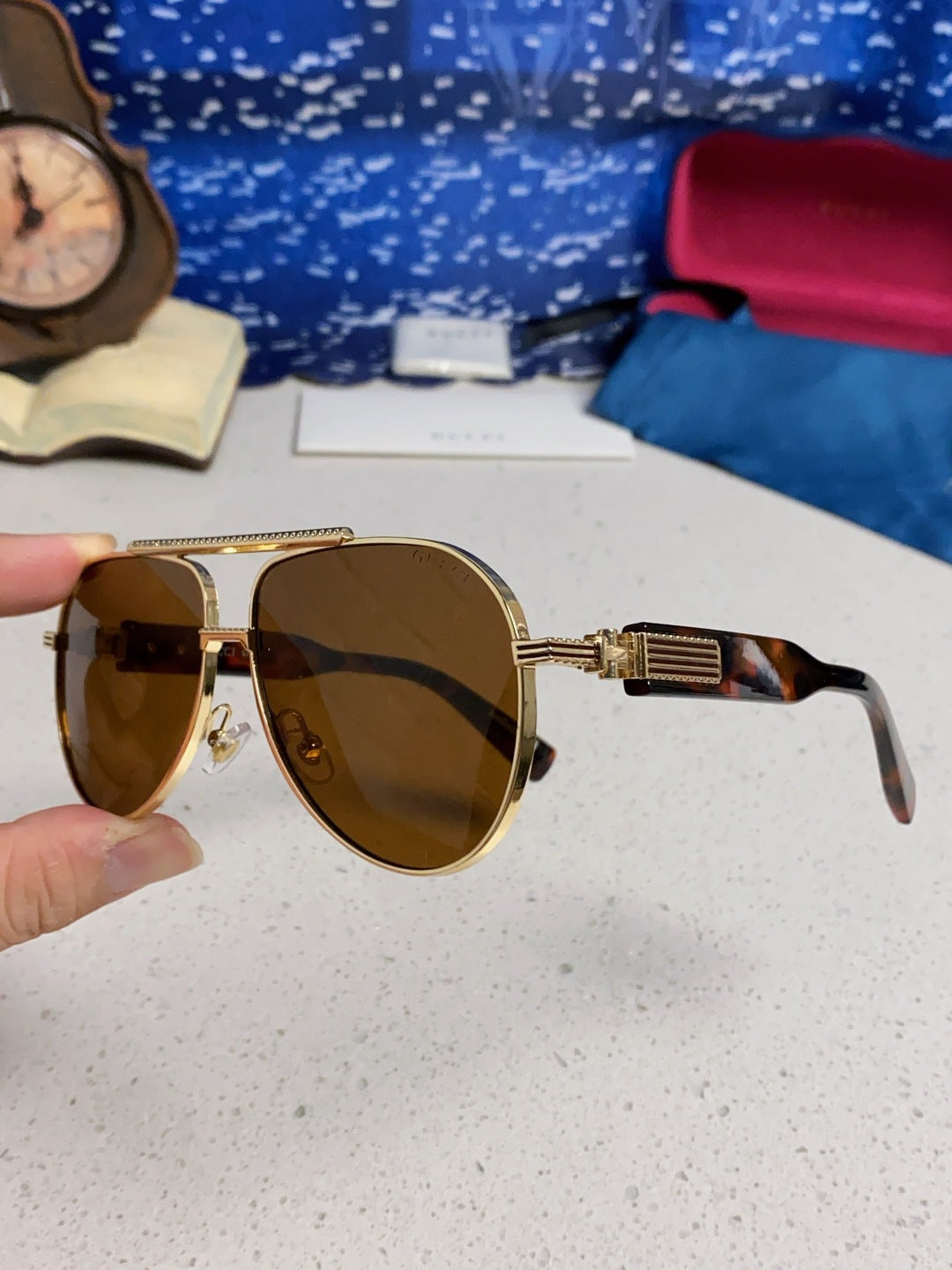 Gucci Aviator Brown Lens Sunglasses for Men & Women - 997536 - detail image 6