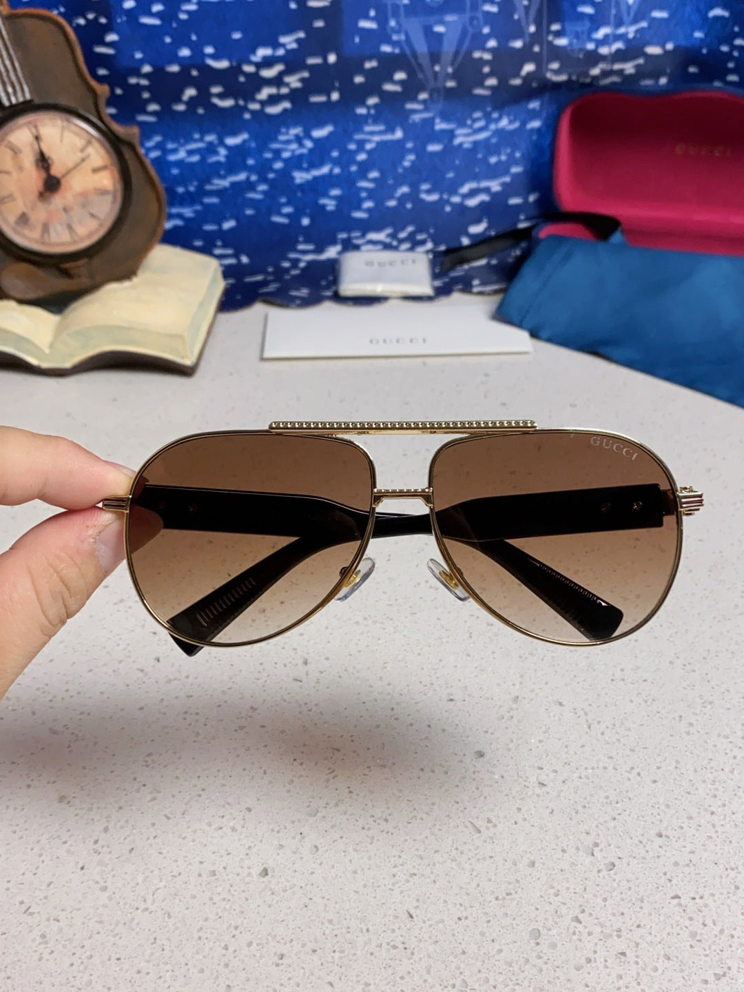 Gucci Aviator Brown Lens Sunglasses for Men & Women - 997537 - detail image 4