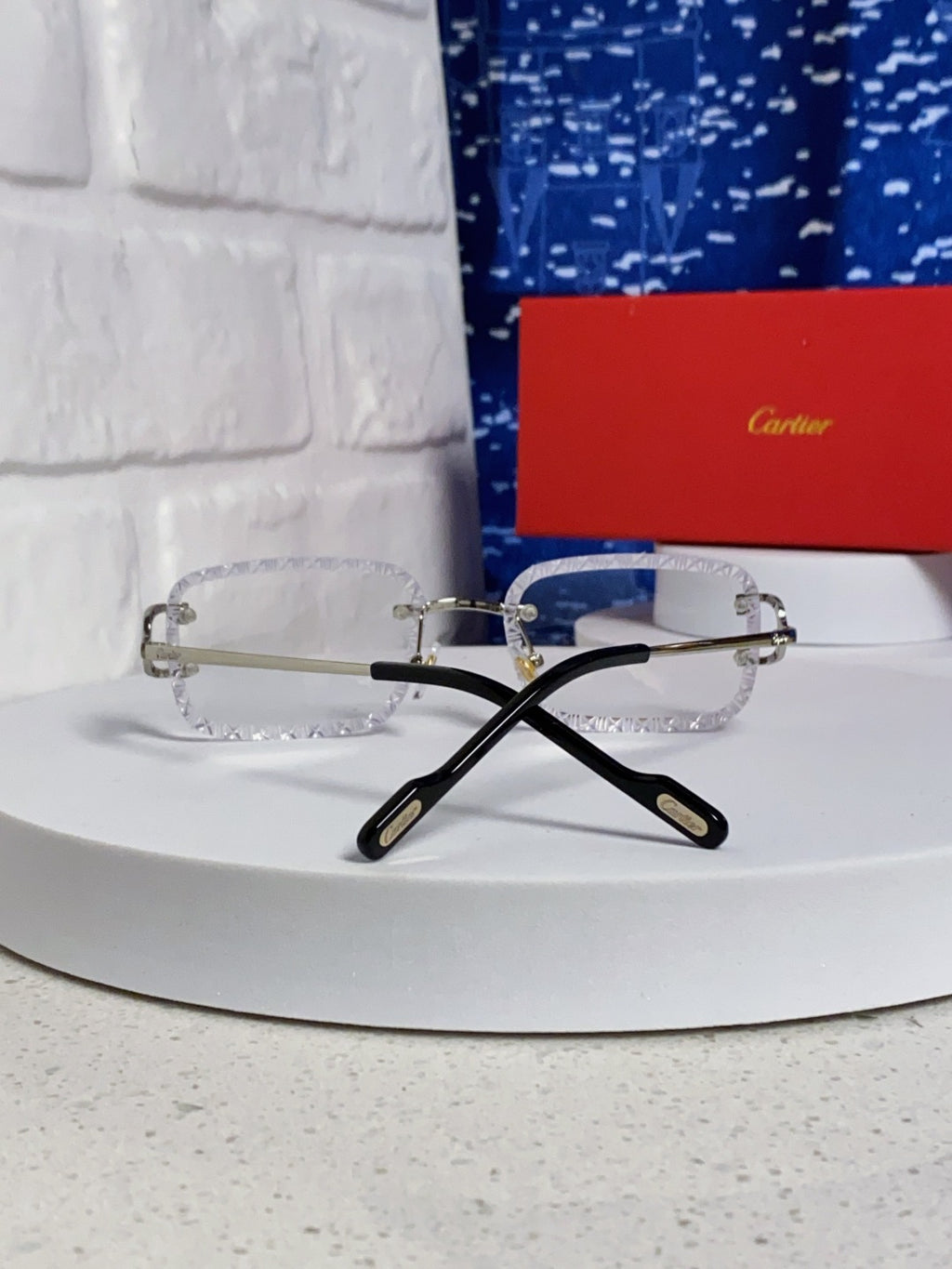 Cartier Metal Square Silver Lens Sunglasses for Men & Women - 998230 - detail image 2