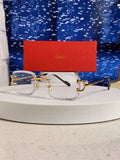 Cartier Metal Square Blue Lens Sunglasses for Men & Women - 998231