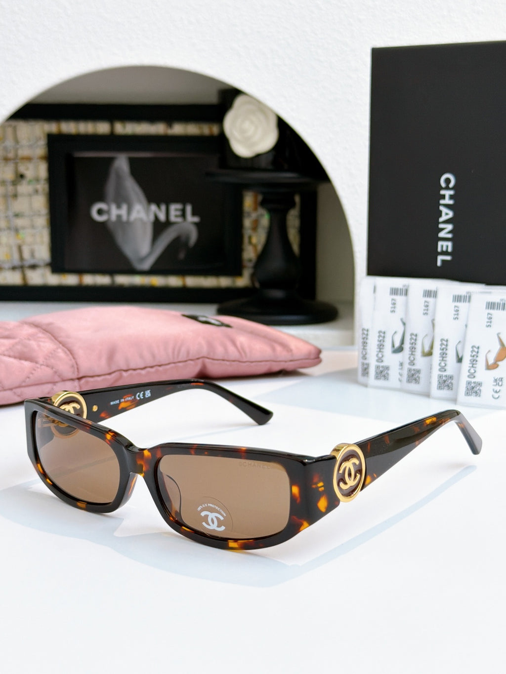 Chanel Round Pink Lens Sunglasses for Men & Women - detail image 6