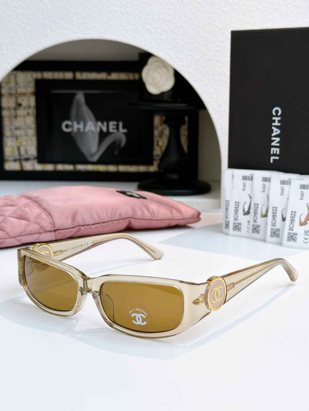 Chanel Round Pink Lens Sunglasses for Men & Women - detail image 3