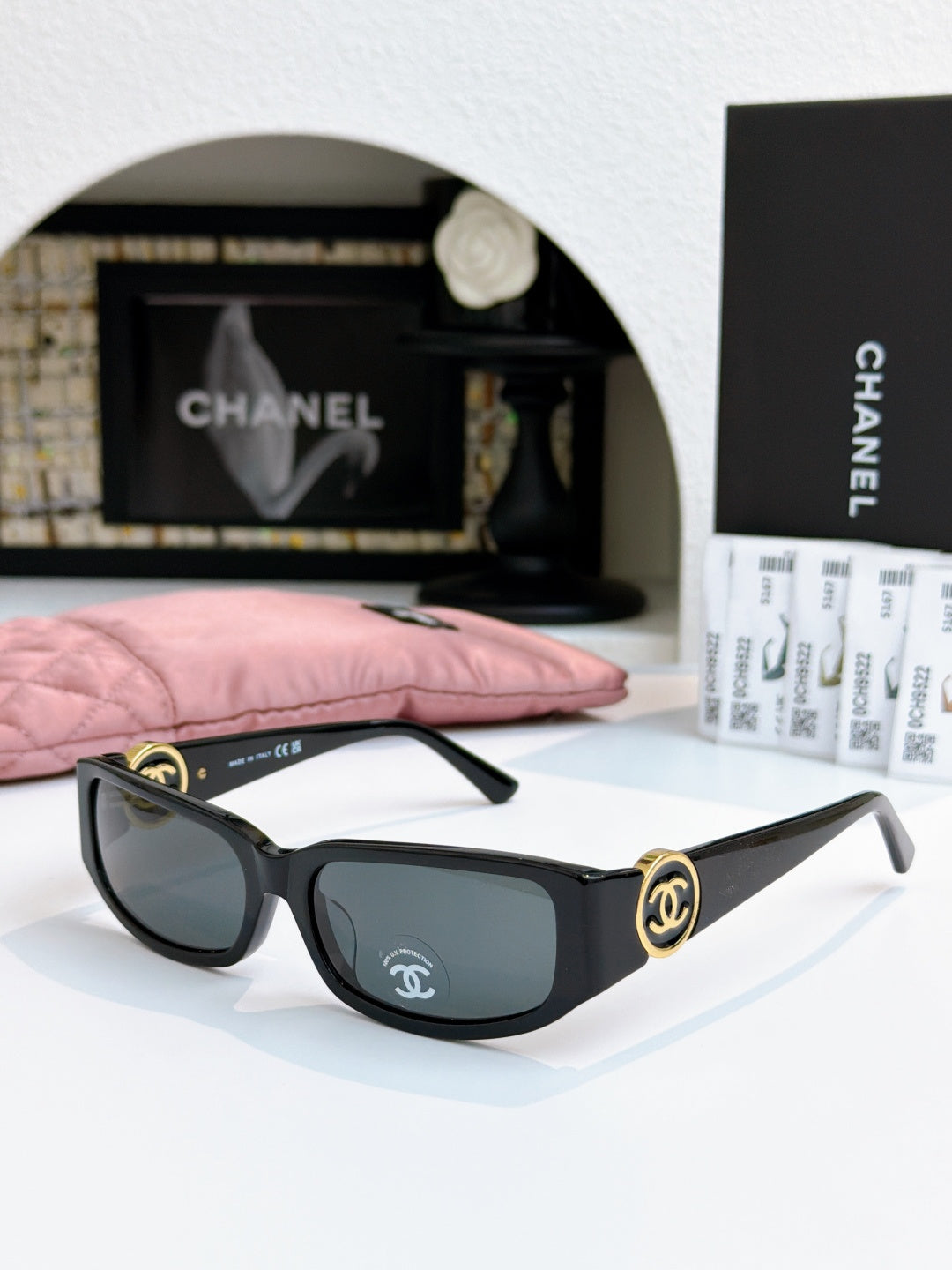 Chanel Round Pink Lens Sunglasses for Men & Women