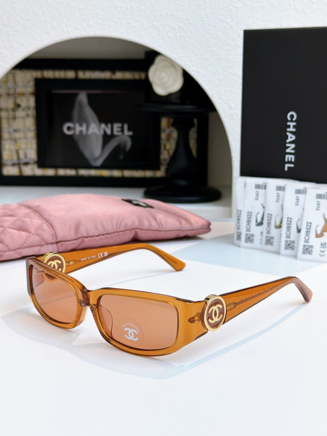 Chanel Round Pink Lens Sunglasses for Men & Women - detail image 4