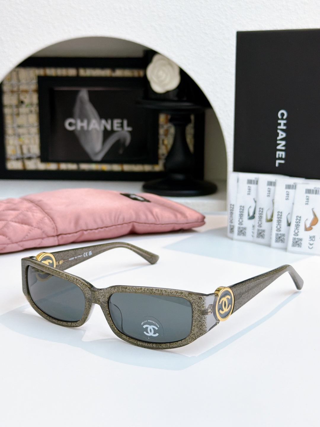 Chanel Round Pink Lens Sunglasses for Men & Women - detail image 5