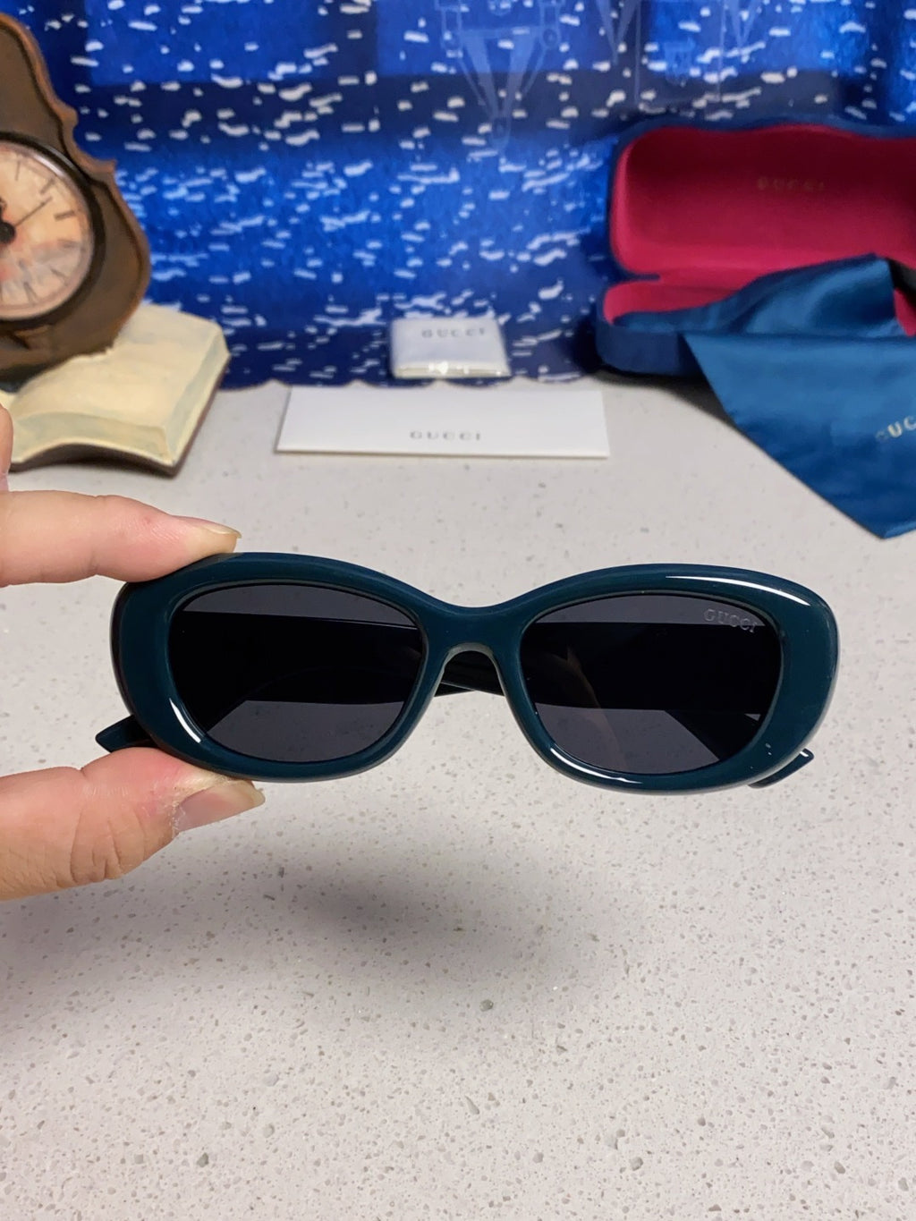 Gucci Oval Black Lens Sunglasses for Men & Women - 357947 - detail image 4