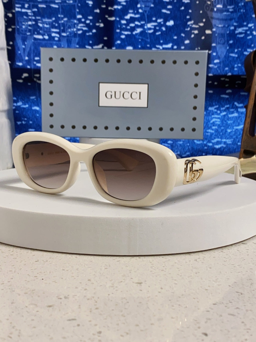Gucci Oval Brown Lens Sunglasses for Men & Women - 357948