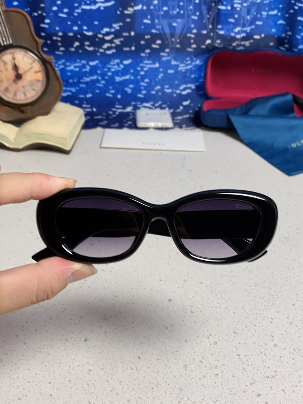 Gucci Oval Silver Lens Sunglasses for Men & Women - 357951 - detail image 4