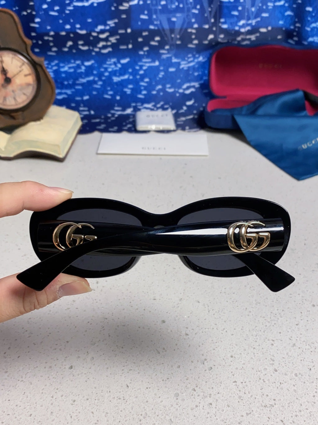 Gucci Oval Gold Lens Sunglasses for Men & Women - 357952 - detail image 5
