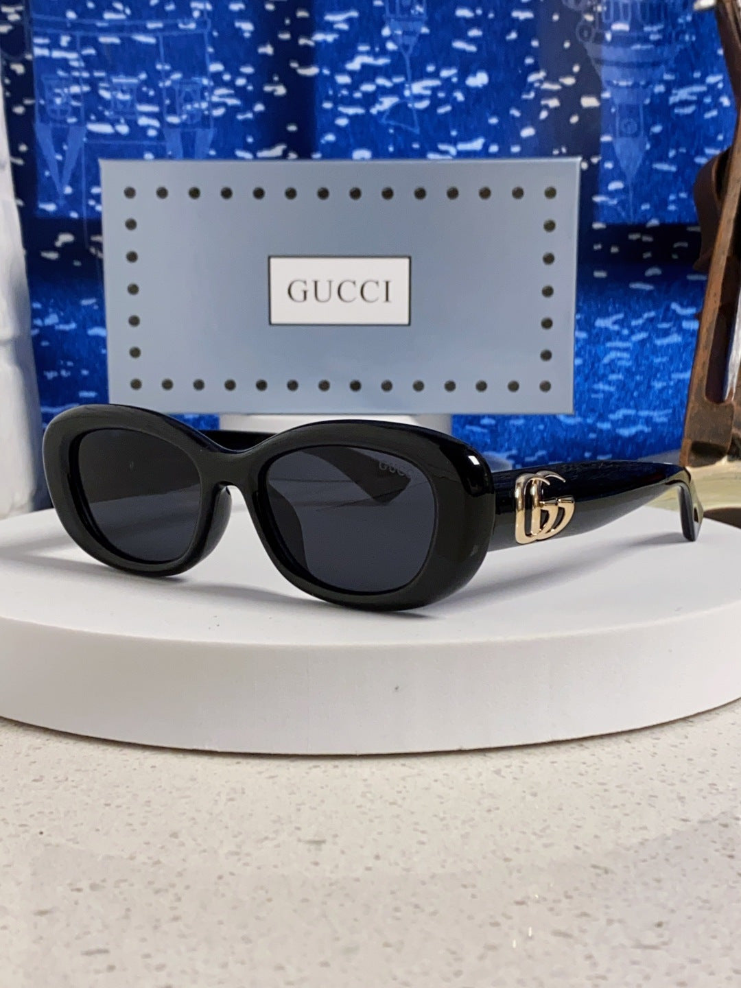 Gucci Oval Gold Lens Sunglasses for Men & Women - 357952