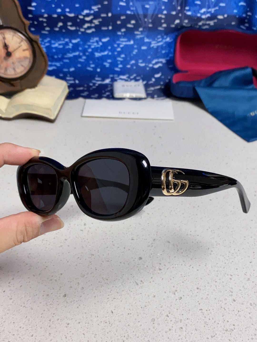Gucci Oval Gold Lens Sunglasses for Men & Women - 357952 - detail image 6