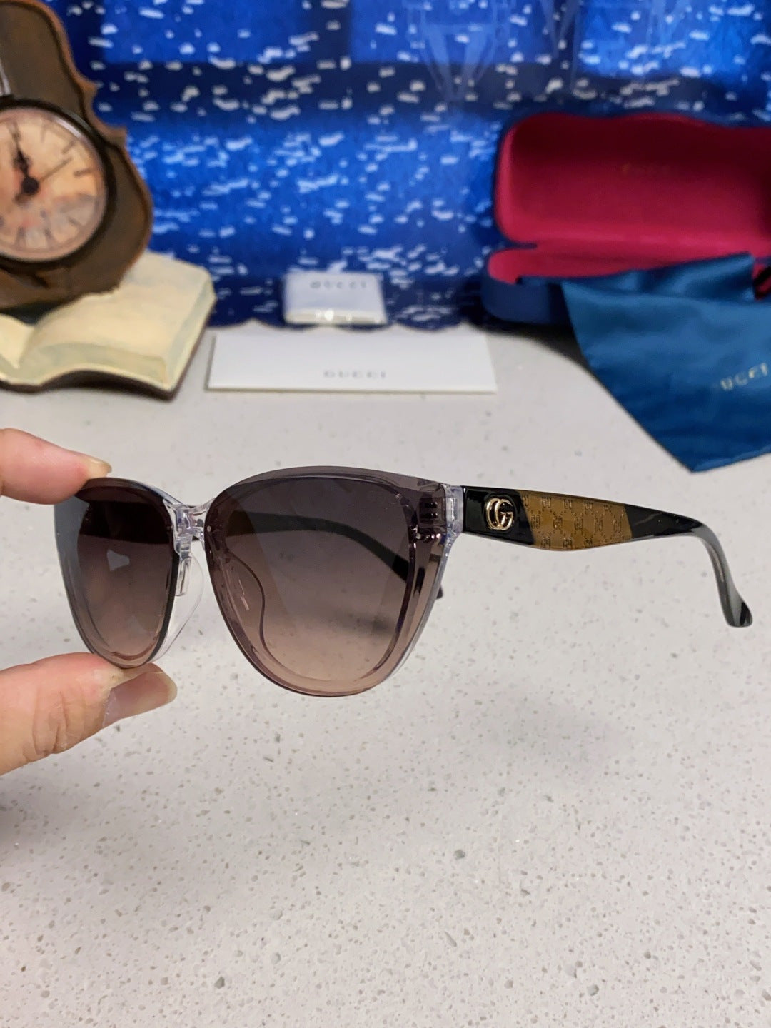 Gucci Cat-Eye Silver Lens Sunglasses for Men & Women - 357953 - detail image 6