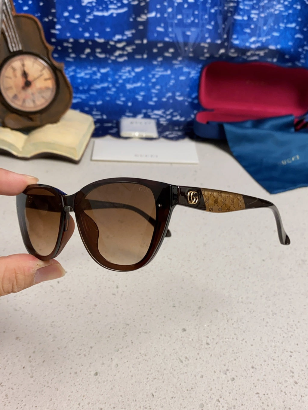 Gucci Cat-Eye Brown Lens Sunglasses for Men & Women - 486326 - detail image 6