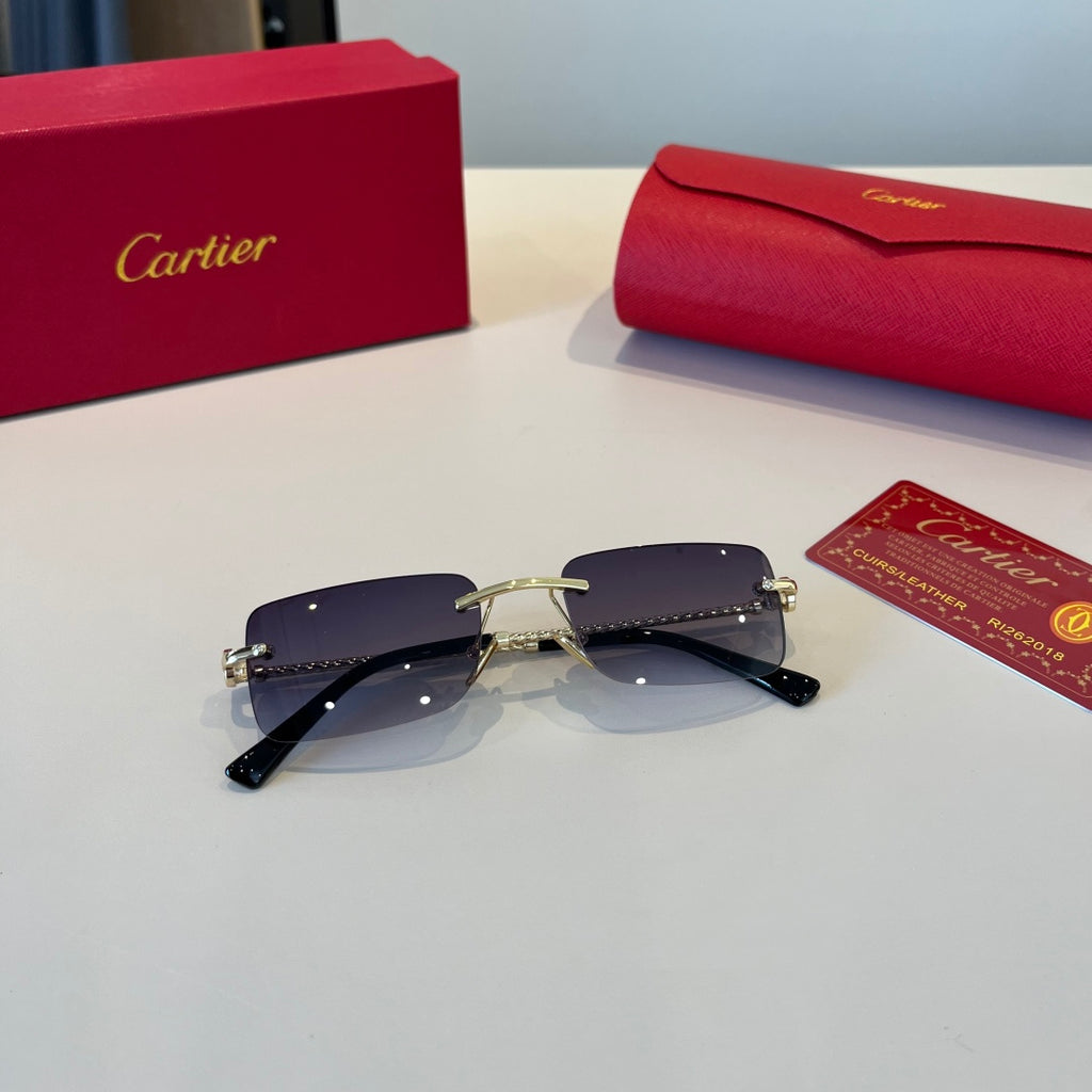 Cartier Lightweight Metal Rimless Red Lens Sunglasses for Men & Women - 867177 - detail image 7