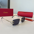 Cartier Lightweight Metal Rimless Red Lens Sunglasses for Men & Women - 998257