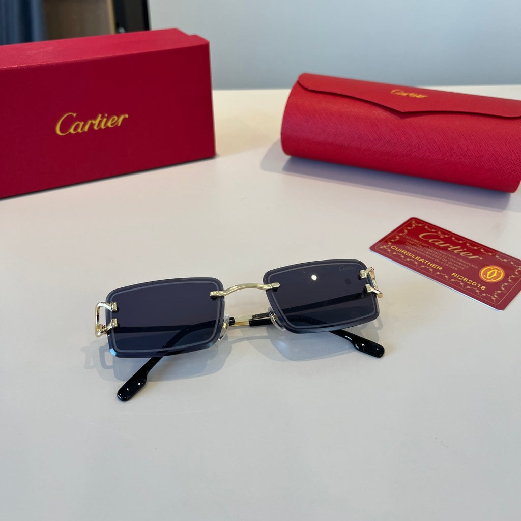Cartier Lightweight Metal Rimless Red Lens Sunglasses for Men & Women - 998257 - detail image 7