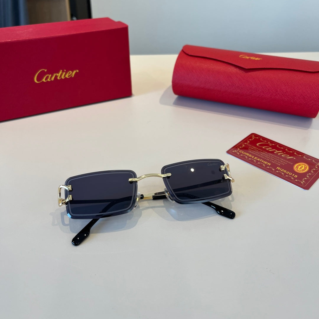 Cartier Lightweight Metal Rimless Red Lens Sunglasses for Men & Women - 998257 - detail image 7