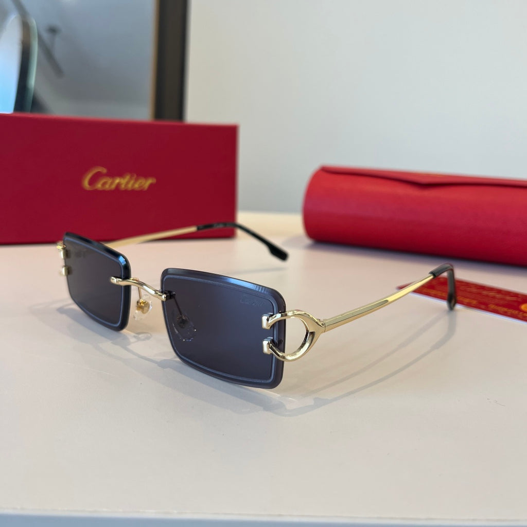 Cartier Lightweight Metal Rimless Red Lens Sunglasses for Men & Women - 998257 - detail image 3