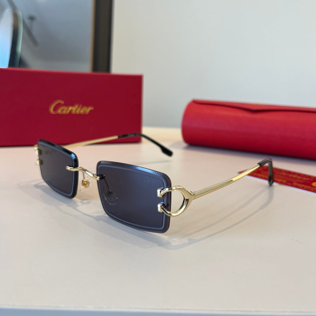 Cartier Lightweight Metal Rimless Red Lens Sunglasses for Men & Women - 998257 - detail image 3