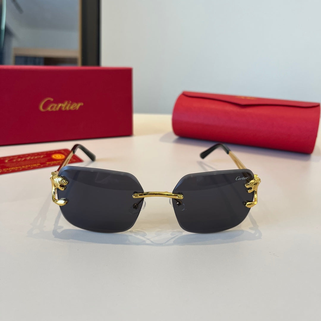 Cartier Lightweight Metal Rimless Red Lens Sunglasses for Men & Women - 867179 - detail image 2