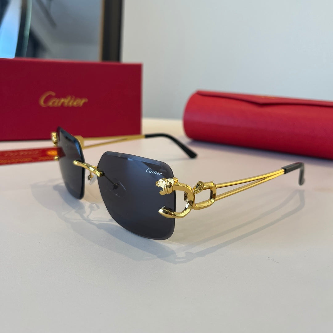 Cartier Lightweight Metal Rimless Red Lens Sunglasses for Men & Women - 449513 - detail image 3