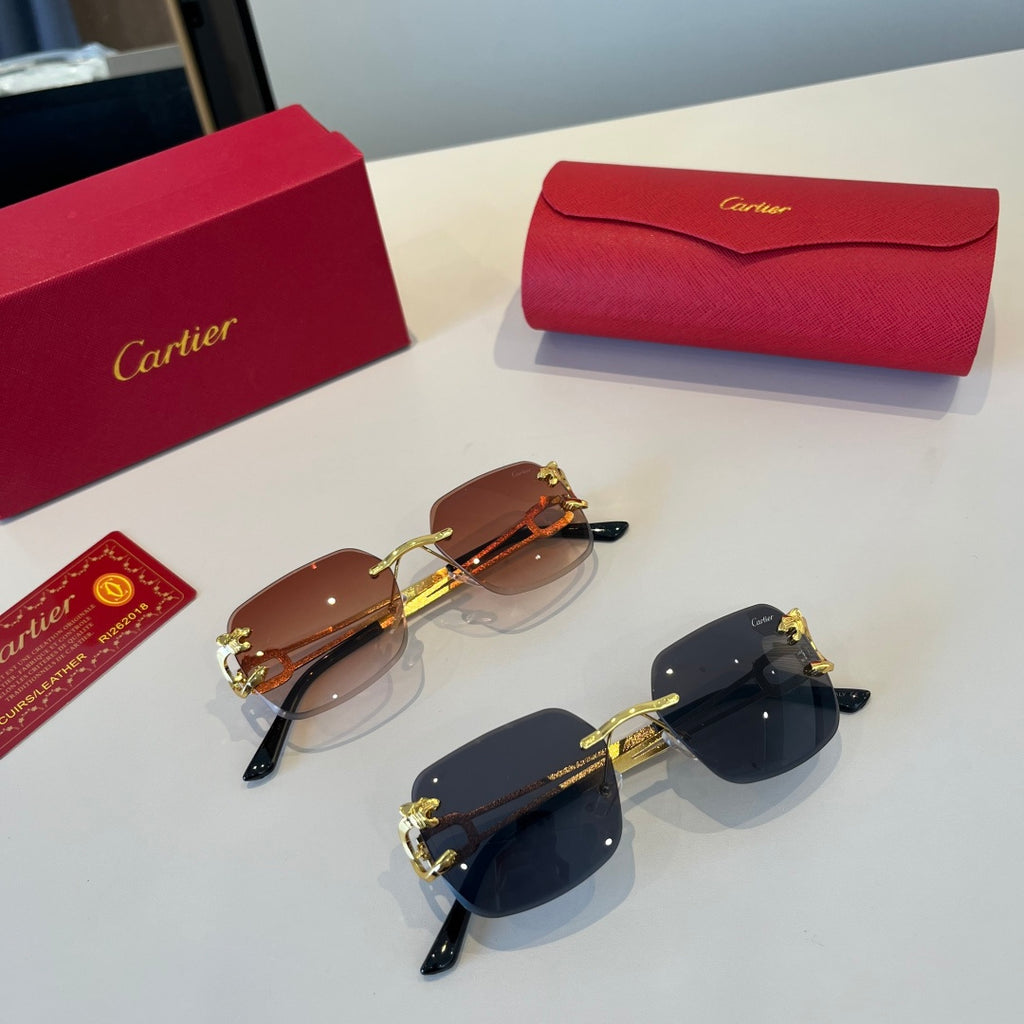 Cartier Lightweight Metal Rimless Red Lens Sunglasses for Men & Women - 998258 - detail image 9