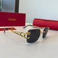 Cartier Lightweight Metal Rimless Red Lens Sunglasses for Men & Women - 998258