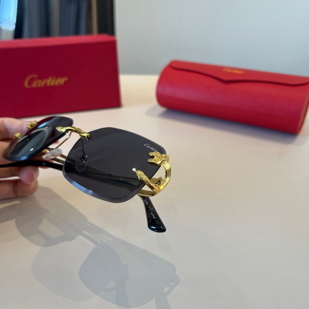 Cartier Lightweight Metal Rimless Red Lens Sunglasses for Men & Women - 465803 - detail image 6