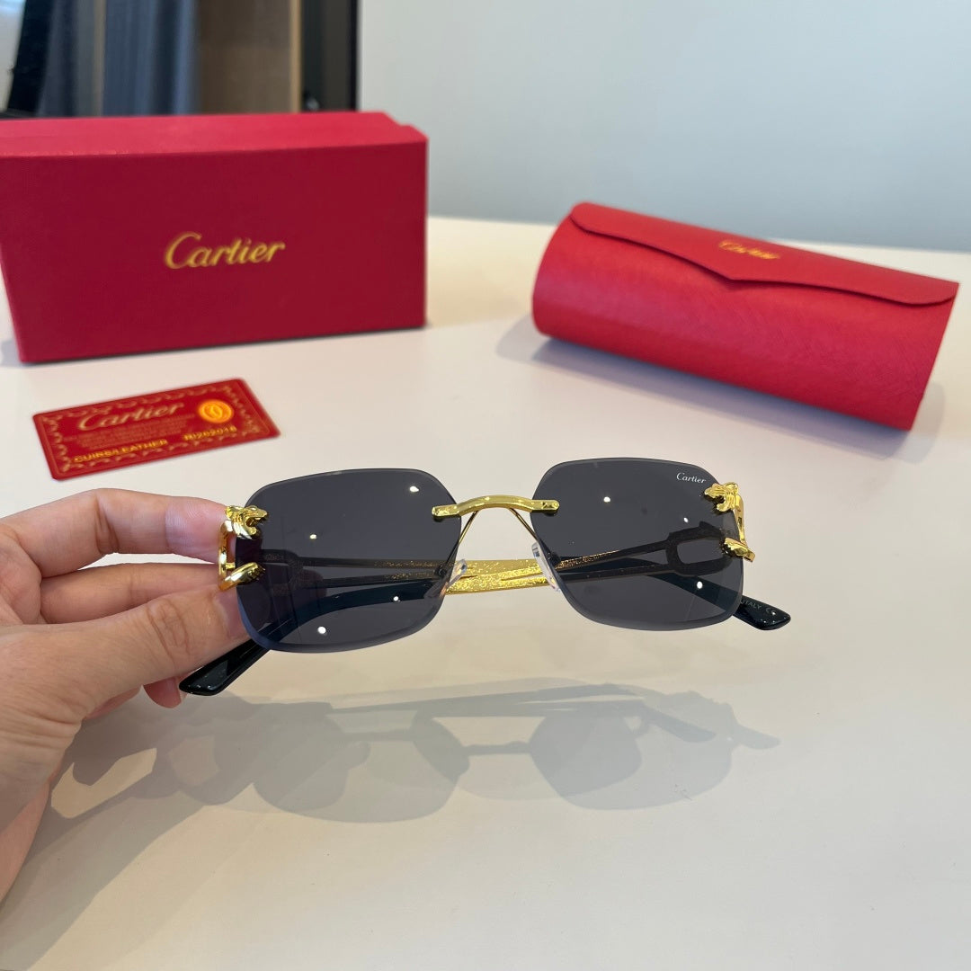 Cartier Lightweight Metal Rimless Red Lens Sunglasses for Men & Women - 998258 - detail image 7