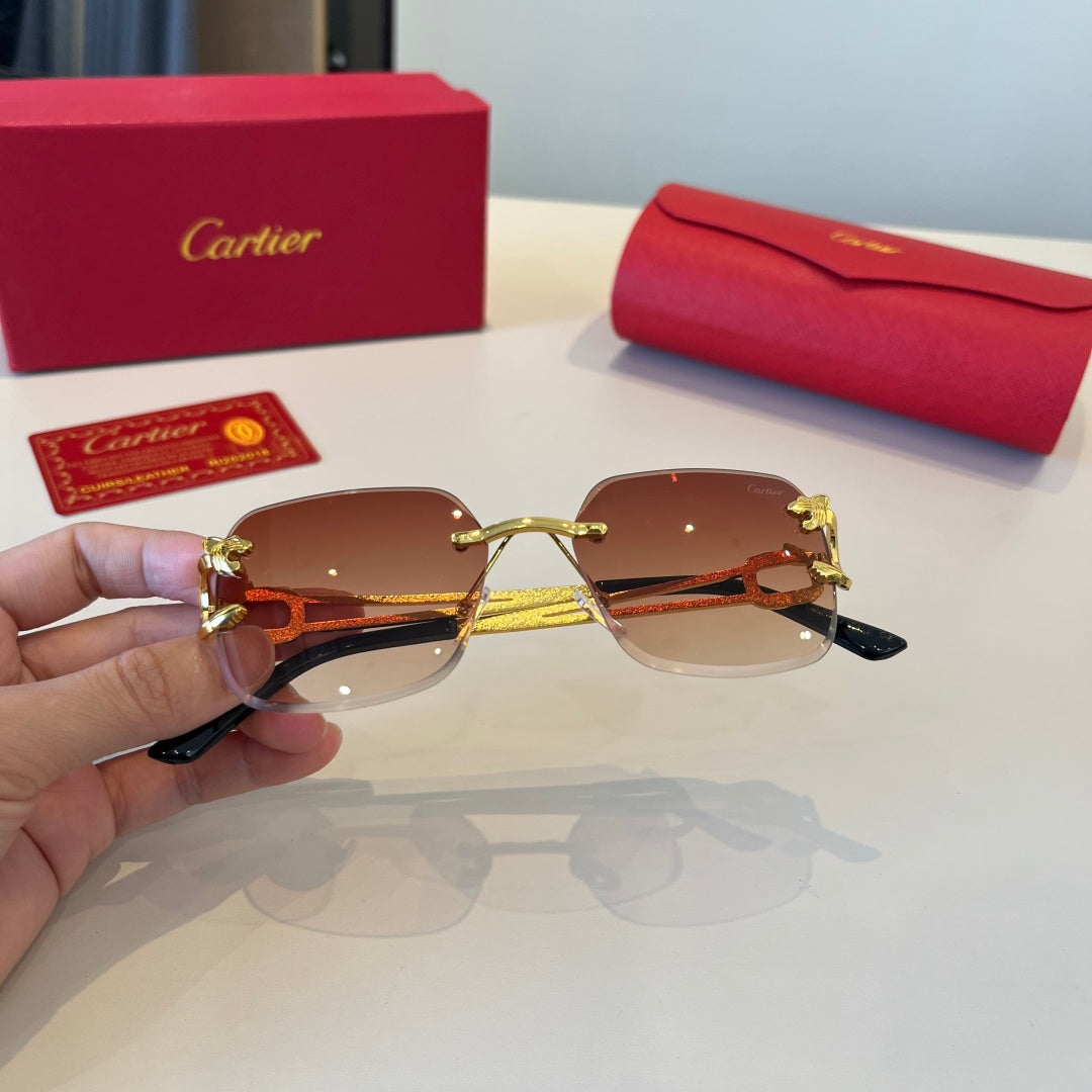 Cartier Lightweight Metal Rimless Red Lens Sunglasses for Men & Women - 398991 - detail image 7