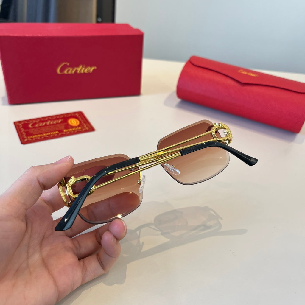Cartier Lightweight Metal Rimless Red Lens Sunglasses for Men & Women - 398991 - detail image 4
