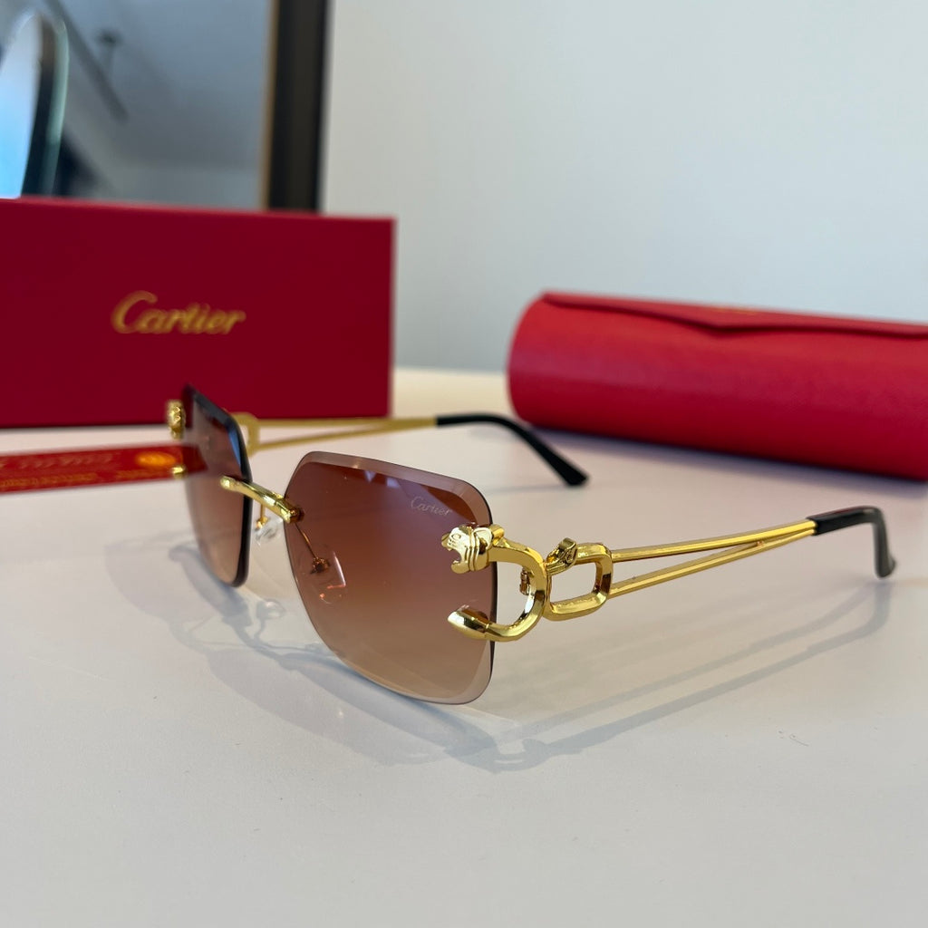 Cartier Lightweight Metal Rimless Red Lens Sunglasses for Men & Women - 998259 - detail image 3