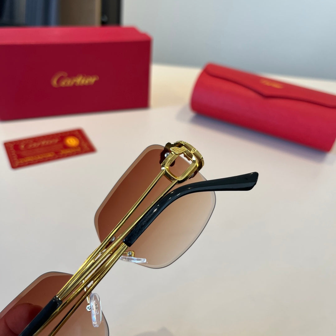 Cartier Lightweight Metal Rimless Red Lens Sunglasses for Men & Women - 465804 - detail image 5