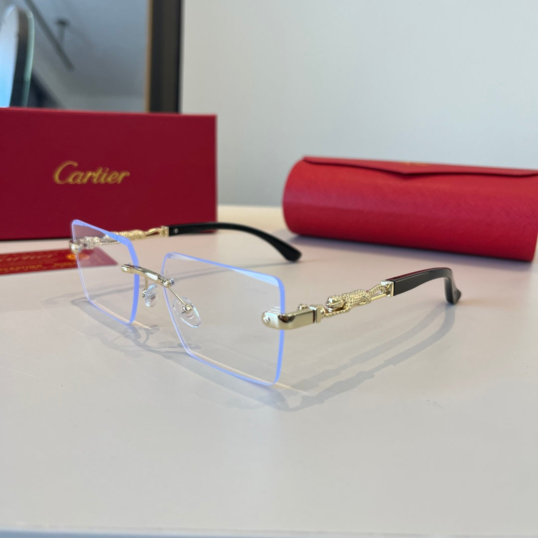 Cartier Lightweight Metal Rimless Silver Lens Sunglasses for Men & Wo - 998260 - detail image 3