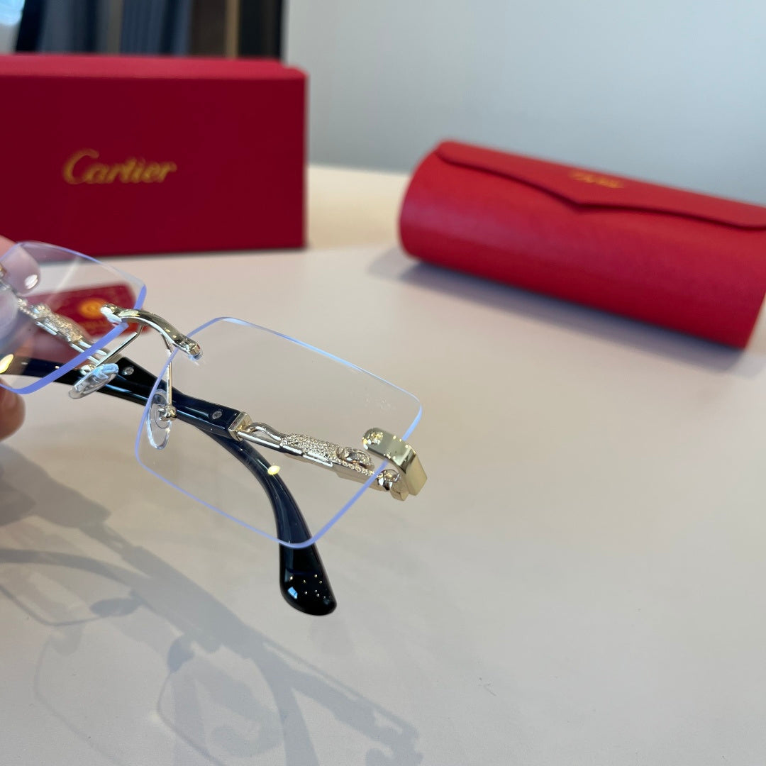 Cartier Lightweight Metal Rimless Silver Lens Sunglasses for Men & Wo - 867181 - detail image 8