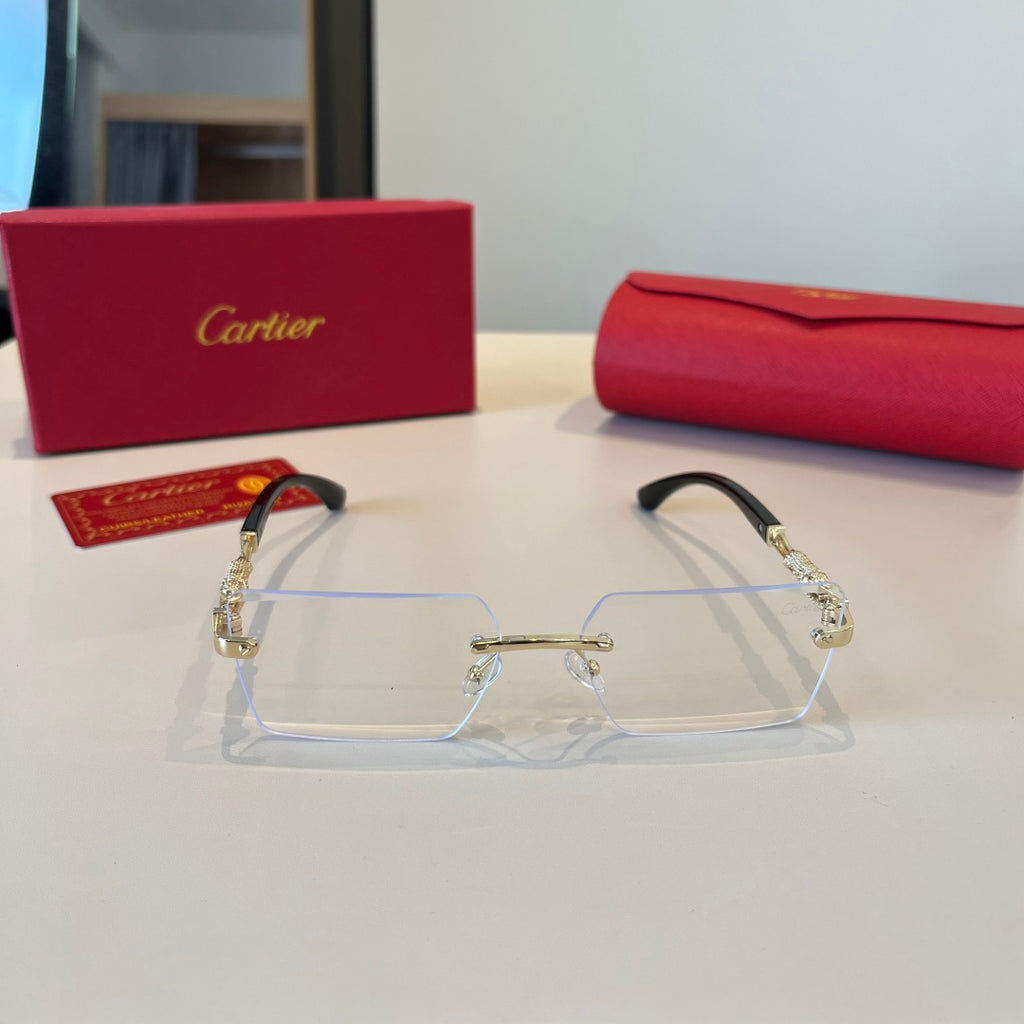 Cartier Lightweight Metal Rimless Silver Lens Sunglasses for Men & Wo - 867181 - detail image 2