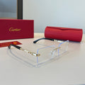 Cartier Lightweight Metal Rimless Silver Lens Sunglasses for Men & Wo - 998260
