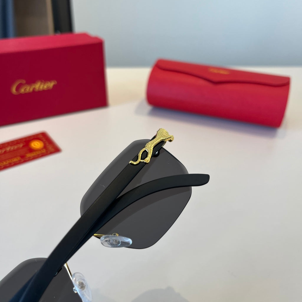 Cartier Lightweight Metal Rimless Silver Lens Sunglasses for Men & Wo - 998261 - detail image 6