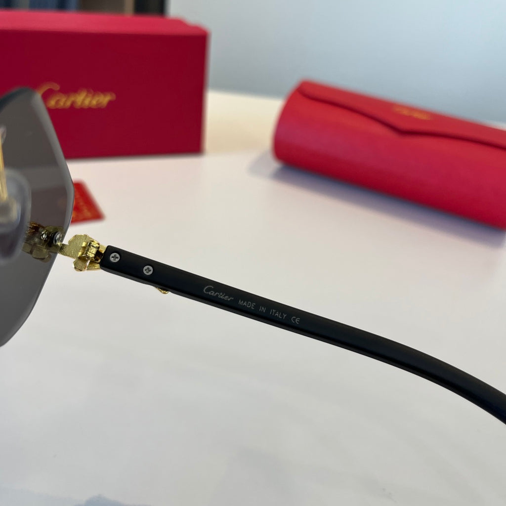 Cartier Lightweight Metal Rimless Silver Lens Sunglasses for Men & Wo - 998261 - detail image 5