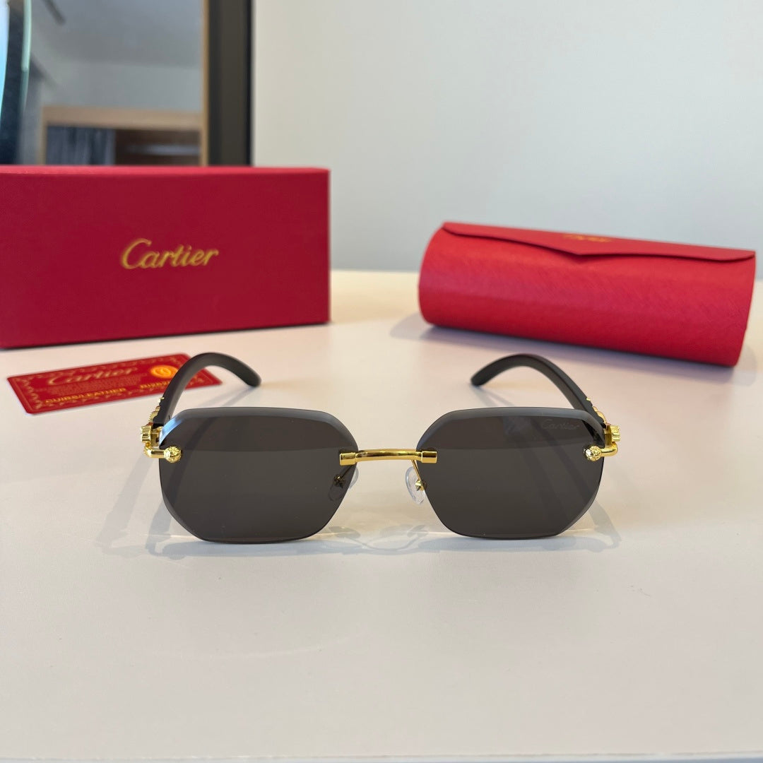 Cartier Lightweight Metal Rimless Silver Lens Sunglasses for Men & Wo - 998261 - detail image 2