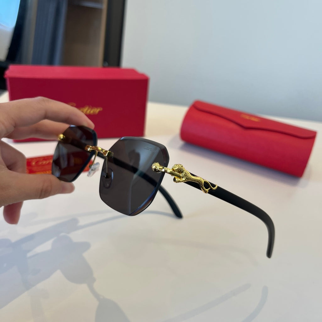Cartier Lightweight Metal Rimless Silver Lens Sunglasses for Men & Wo - 998261 - detail image 4