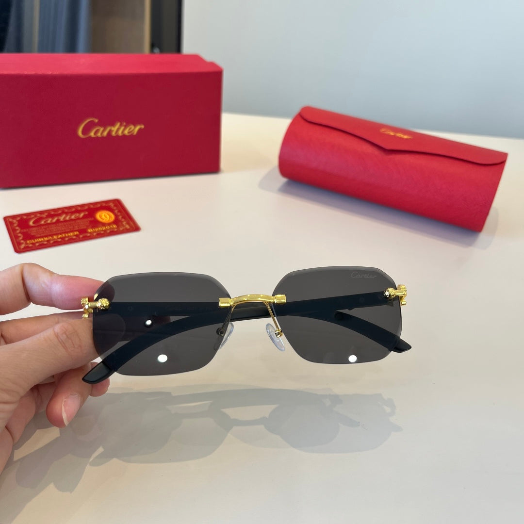 Cartier Lightweight Metal Rimless Silver Lens Sunglasses for Men & Wo - 998261 - detail image 9